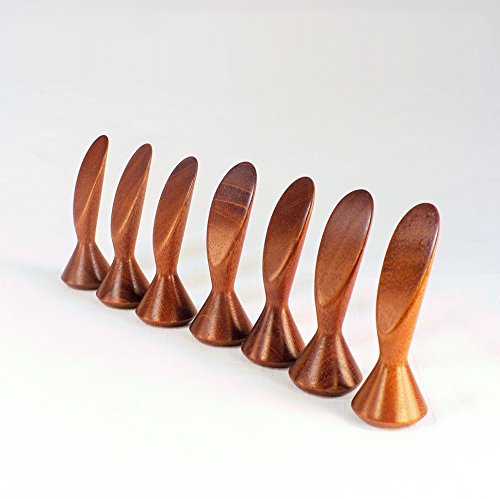 Lamp Finial, Mahogany, Smooth Crescent Pattern