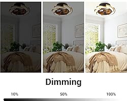Ceiling Fan with Lights Remote Control, 18"Flush