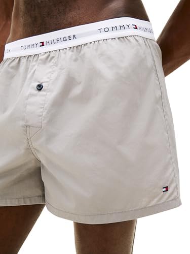 Herren 2er Pack Boxershorts aus Baumwolle, Mehrfarbig (Blk/Antique Silver), L