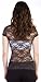 Zenana Outfitters Women's Floral Full Lace Short Sleeve Sheer Top