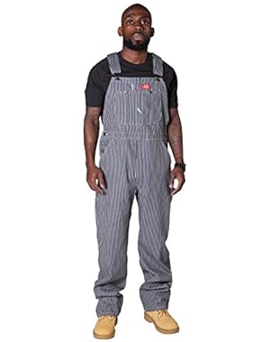 Denim Bib Overalls - Hickory Stripe Dickies 83297HS Mens Work Bib Overall