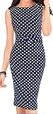 XTX Womens Temperament Polka Dot Slim Pencil Skirt Dress
