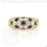 18K YELLOW GOLD, SAPPHIRE AND DIAMOND RING, VAN