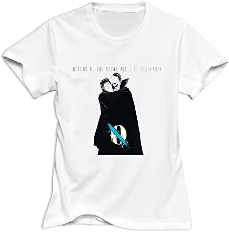 WYBU Women's Queens Of The Stone Age T-Shirt White US Size M,100% Organic Cotton