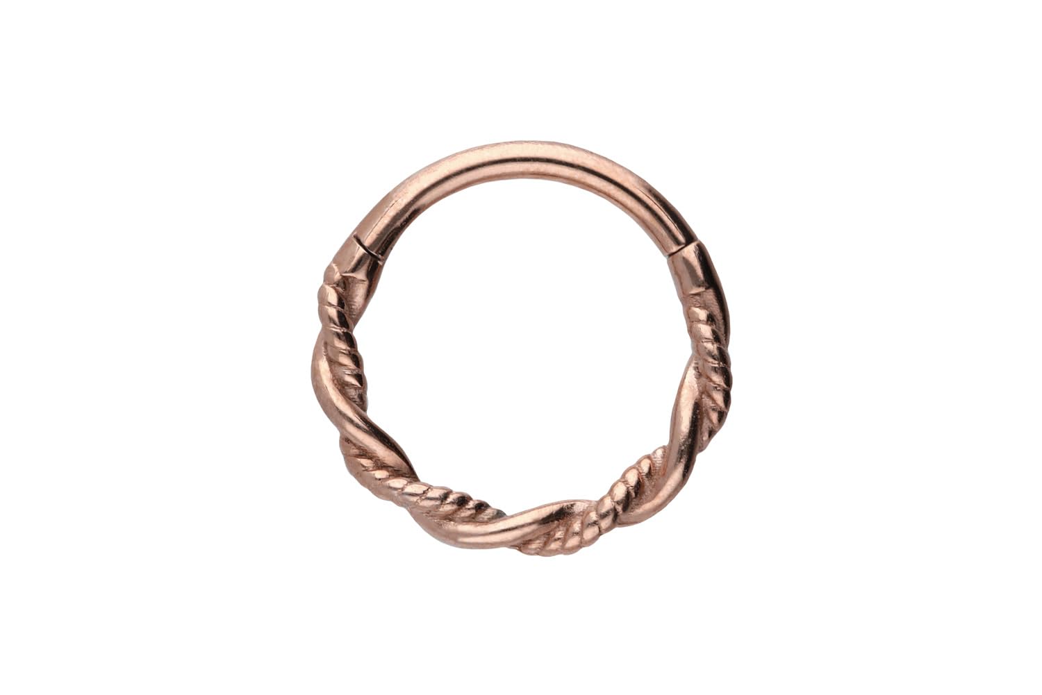 PIERCINGLINE Segment ring Clicker double twisted - surgical steel - piercing for nose or septum - size: 8 mm inner diameter colour: rose gold coloured