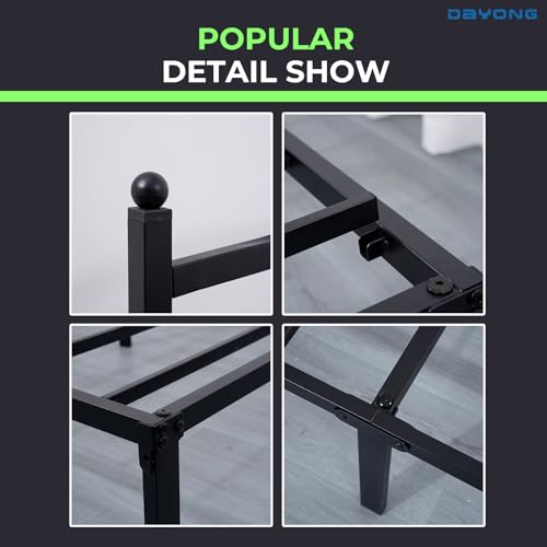 DAYONG Metal Bed Frame, 35.6 cm Tall Platform Bed Frames with Headboard, 600kg Weight Capacity, Single 201.9 x 95.5 cm, Steel Slat Platform, Under Bed Storage, Easy Assembly