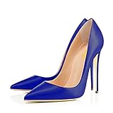 FSJ Women Glossy Fresh Colors Pointed Toe Heels Formal Dress Pumps Shoes Size 4-15 US