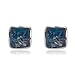 Ian and Valeri Co. Blue Green Amber Sterling Silver Square Contemporary Stud Earrings