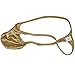 JAXFSTK Men's Silky Thongs String Bulge Pouch Shiny T-Back Guys Underwear Mini Bikini Pants Gold XL