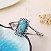 Cafurty Bella Bangle Adjustable Vintage Silver Plated Turquoise Alloy Bracelet For Women