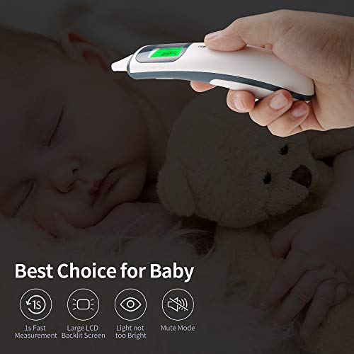 【Upgraded】Firhealth Medical Forehead and Ear Thermometer, Professional Infrared Digital Fever Thermometer with Clinical Accuracy, 1s Fast Reading for Infant,Baby,Kids and Adults - Thumbnail 3