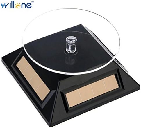 Willone Solar Showcase 360 Turntable Rotating Jewelry Watch Phone Ring Display Stand Turn Table Plate Rack Holder Jeweller Trays