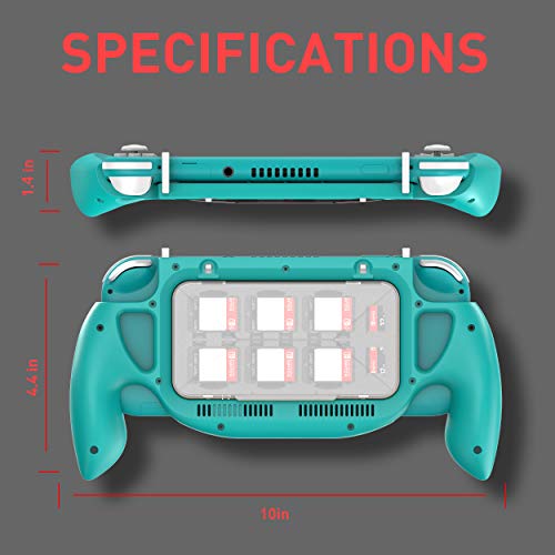 MEQI Hand Grip Case for Nintendo Switch Lite, Ergonomic Gaming Charging Case with Game Storage Case, Fast Charge Compatible 5V 2A AC Adapter with Type-C Cable for Switch Lite Console - Blue