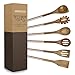 Country Kitchen 6 Piece Kitchen Utensil Set - Cooking Utensil Set with Acacia Wooden Heads & Stainless Steel Handles for Serving and Cooking - Copper