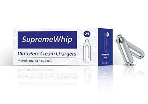 SUPREME Whipped Cream Chargers 8.2 Gram Medical-Grade Nitrous Oxide 24-Pack For Whip Cream And Whipped Cream Dispenser