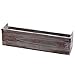 MyGift Wall Mounted Decorative Torched Wood Shelf, Storage Box Organizer, Dark Brown