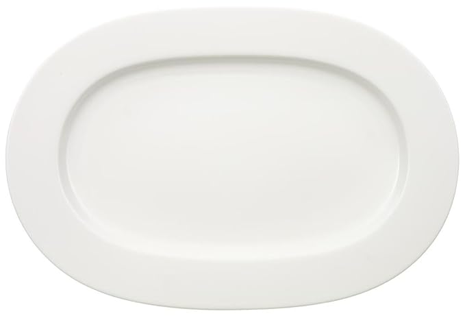 Villeroy & Boch Royal Ovale Platte, 41 cm, Premium Bone Porzellan, Weiß