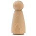 Wood Peg Dolls Unfinished 2 inch, Mom/Angel Shape, Pack of 50 Birch Wooden Peg People for Crafting, Miniature Figures, and Small World Play