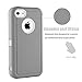 FOGEEK iPhone 5C Case, Dual Layer Anti Slip 360 Full Body Cover Case PC and TPU Shockproof Protective Compatible for Apple iPhone 5C ONLY (Grey/White)