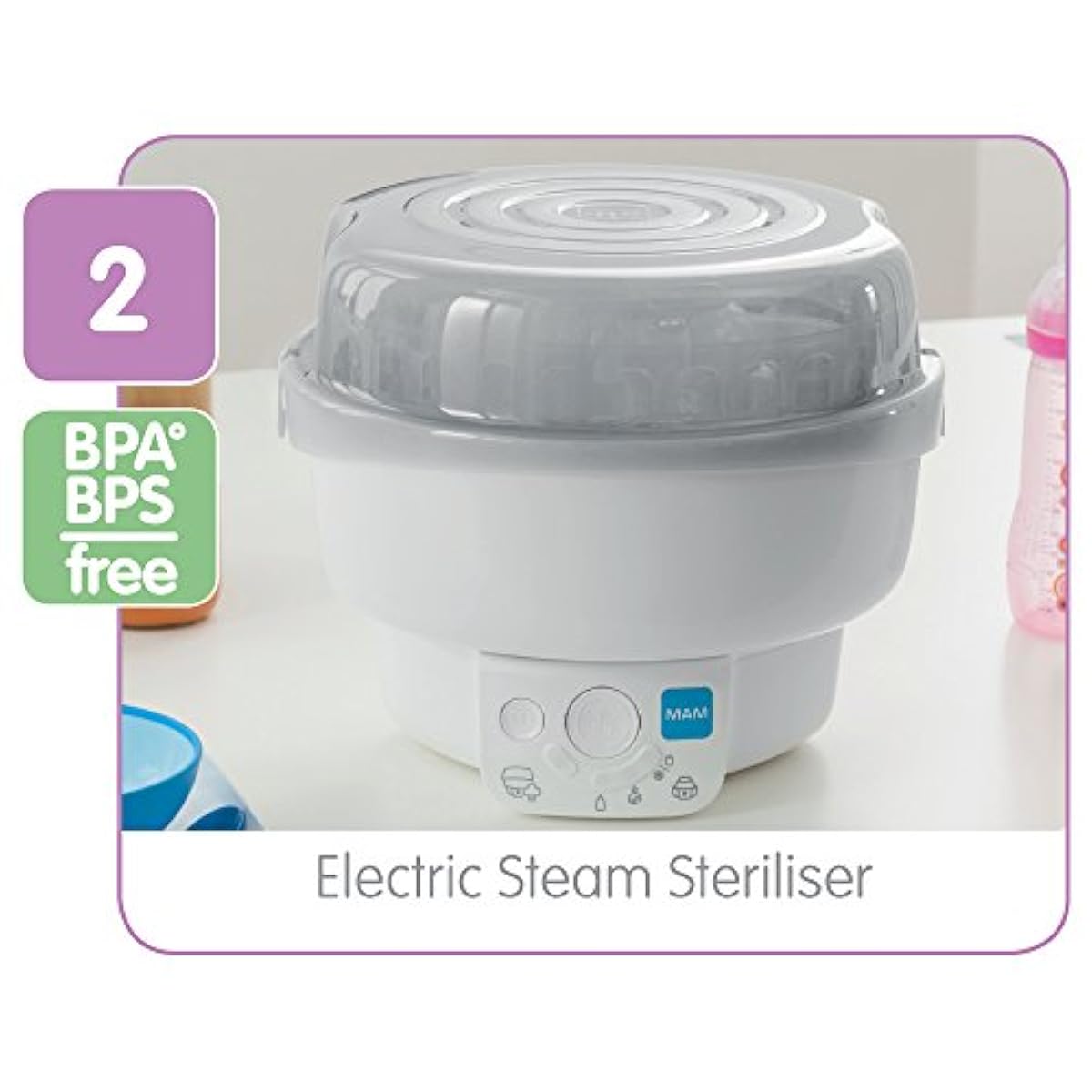 MAM 6 in 1 Electric Steriliser Express Bottle Warmer Includes 2 x 160ml