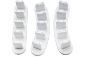 Rolabling 3pcs False Nail Art Tips Practice Display Stand Tool with 10 pcs False Nail Tips for Gel Nail Polish DIY Nail Training Tools (White)