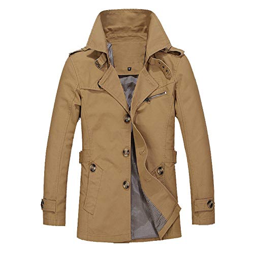 Hot Sale! Mens Slim Winter Warm Jacket Overcoat Outwear Slolid Long Trench Buttons Pocket Coat