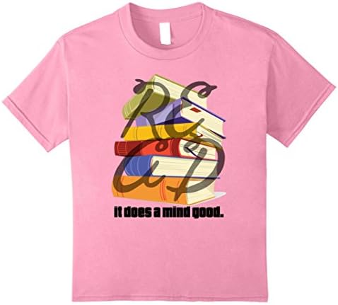 unisex-child Young Reader Mind Reading Books T-shirt Kids Boys Girls  10 Pink