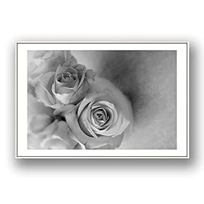 Framed Canvas Wall Art for Living Room, Bedroom Grey Rose Flowers Canvas Prints for Modern Home Decoration Ready to Hang - 16"x24" inches