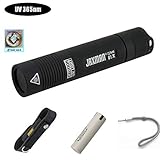 JAXMAN MINI 365nm UV flashlight HIGH POWER PROFESSIONAL 3W Nichia Dual LED Works Even in Ambient Light. 18650 Rechargeable Battery Included - Registered Design
