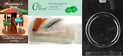 Cybrtrayd 'Pizza Kids' Chocolate Candy Mold with Chocolatier's Bundle of 50 Cello Bags, 25 Gold and 25 Silver Twist Ties and Chocolate Molding Instructions