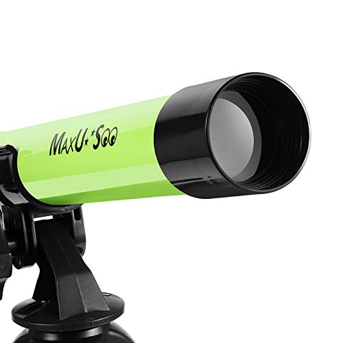 MaxUSee Refractor Telescope for Kids, Portable Telescope with 30X Power for Beginner, Travel Scope Aperture 30mm, Small Telescope with Tabletop Tripod, Green