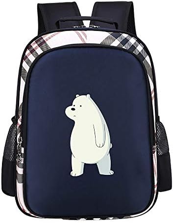 We Bare Bears Children's Backpack Solid Color Backpack School Nylon Backpack School Students Boys Girls Daily Use and Outdoor Backpack (Color : Dark Blue01, Size : 32 X 15 X 40cm)