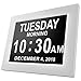 [Newest Version] American Lifetime Day Clock - Extra Large Impaired Vision Digital Clock with Battery Backup & 5 Alarm Options (White Finish)