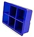 TumTum Big Perfect Cube Maker for Drinks-Silicone Tray + Bonus E-guide-101 Cocktail Classics, Square Ice Mold, Blue
