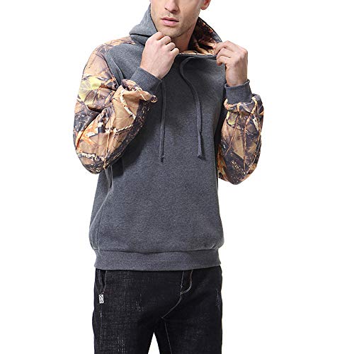 NRUTUP Men's Big & Tall Fashion Hoodies Print Novelty Sweatershirt Top Active Sweaters Sports & Outdoors Clothing Clearance(GrayÂ ,L)