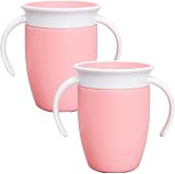Munchkin Miracle 360 6+ Months 2 Pack Pink Beaker Cup 207ml BPA Free