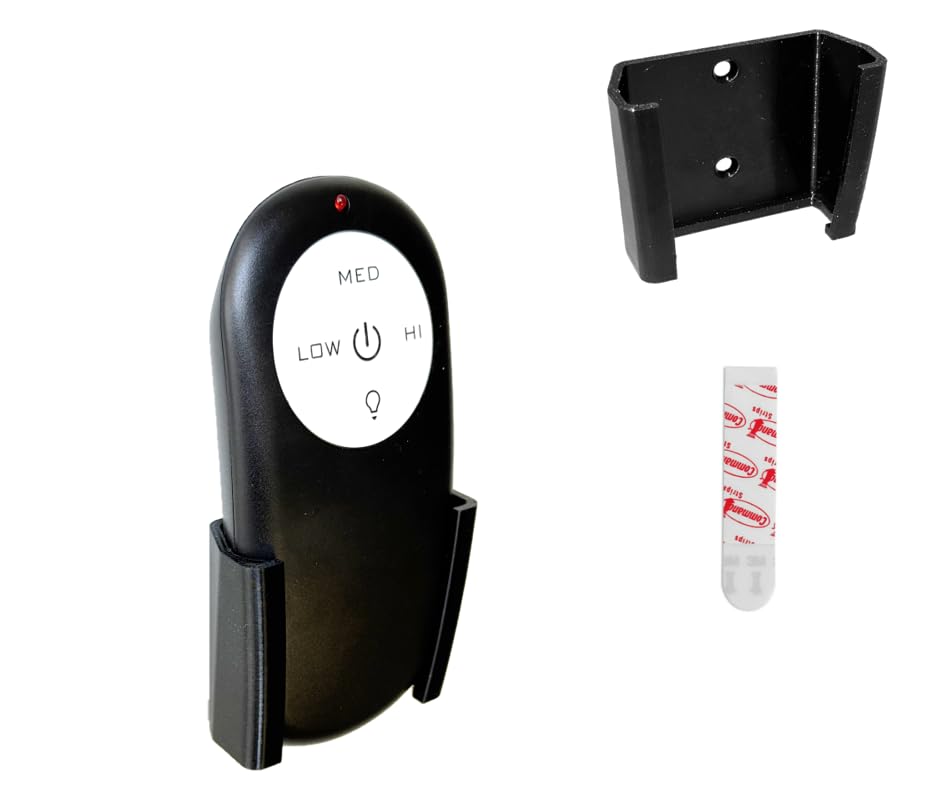 Photo 1 of Wall Mount Remote Holder for Home Decorators Merwry, Levanto, Petersford, Federigo Models Ceiling Fan Remotes – 13431102701301, DL-4112T-01, 2A767-DL-4112T-01 with Command Strip – Remote Not Included