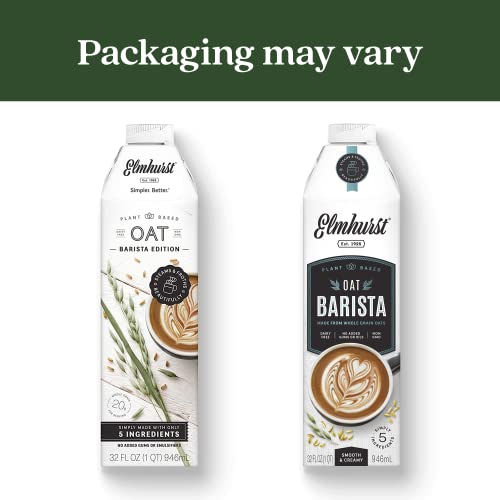 Elmhurst 1925 Barista Edition Oat Milk, PlantBased, Vegan, 32 Ounce