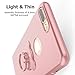 iPhone 7 Plus Thin Hard Cover Case with 2PCS Ring Kickstands, Advaka Ultra Slim Hard PC Bumper Case Cover with Ring Holder Kickstand for Apple iPhone 7 Plus (Rose Gold)