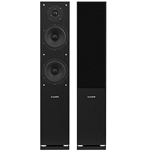 Fluance SXHTB-BK High Definition Surround Sound Home Theater 5.0 Channel Speaker System including Floorstanding Towers, Center and Rear Speakers (Black Ash)