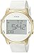 GUESS Men's U0815L1 Trendy Gold-Tone Stainless Steel Watch with Digital Dial and White Strap Buckle