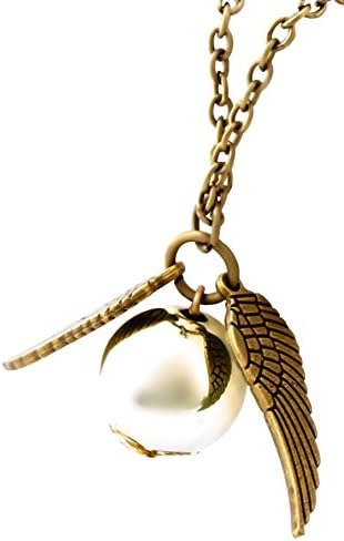 Quidditch Flying Golden Snitch Replica Necklace (Bronze)