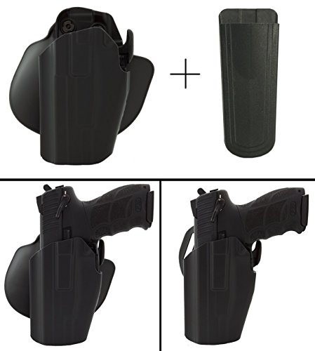 Safariland Rogers Holster Taurus 24/7 PT 24/7 PT809 PT840 PT845 578-450-412 Wide Standard Pro-Fit GLS Standard Frame Multi-Fit Left Hand, Black + Ultimate Arms Gear 9mm/.40/.45 Mag Pouch