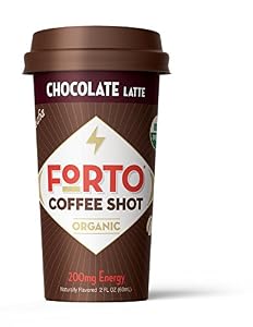 Image of FORTO Coffee Shots - 200mg Caffeine, Chocolate Latte, High Caffeine Cold Brew Coffee, Bottled Fast Coffee Energy Boost, 12 pack