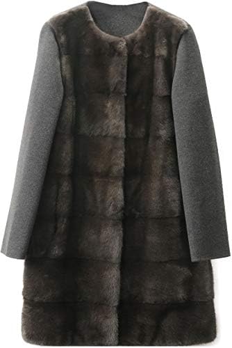 ミンク ファー カシミヤ 混 ウール 一枚仕立て コート 現金特価 ノーカラー Aライン