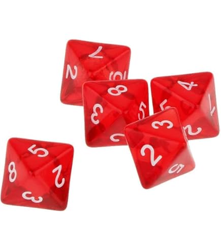 Ogquaton 15Pc Red Dice Set D4 à quatre faces Gem Dice 2cm 4-Die RPG Dice Dice Player Accs Durable et utile