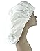 DONNA Super Jumbo Shower Cap for Women & Men – Waterproof Reusable Hair Protector for Roller Sets, Twists, Afros, Silk Wraps & Natural Styles, Large 17.5″ Diameter with Secure Elastic Band, WHITE