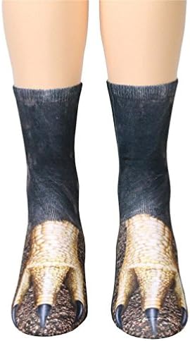 Yiyao 2018 Newest Creative Unisex Adult Women Man 3D Print Animal Paw Sublimated Crew Socks Sublimated Medium Socks (F)