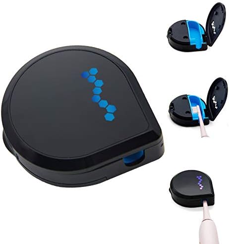 LetGoShop UV LED Toothbrush Sterilizer Portable Toothbrush Travel Container Travel Toothbrush Sanitizer Case Toothbrush Sanitizer Holder for Oral Health (Black)