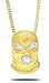 Xusamss Hip Hop Stainless Steel Crystal Mask Pendant Chain Necklace,27inches